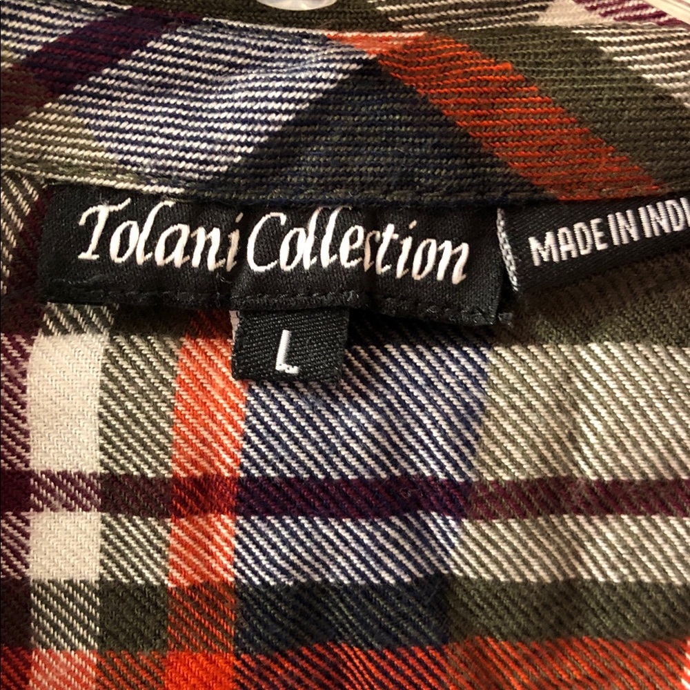 Tolani Multicolor Plaid Button Down Shirt